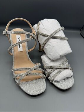 Nina Women's Anna Crystal Embellished Strappy Dress Sandals